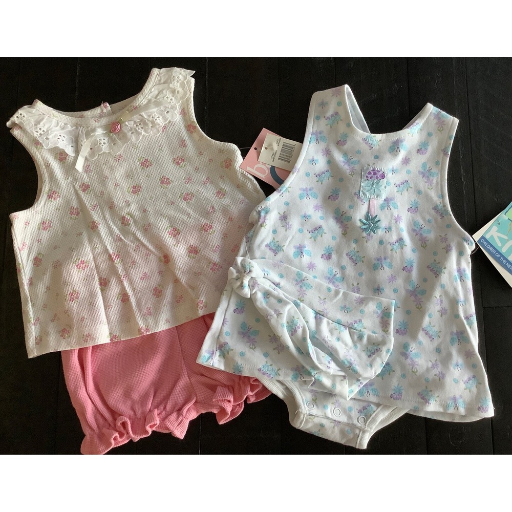 NEW LOT Of TWO BABY GIRL OUTFITS SIZE 6-9 MONTHS NWT (T30) 0107